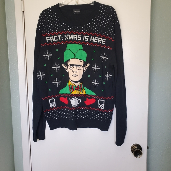 The Office Humorous Christmas Sweater Dwight Schrute Fact: Christmas Is Here XL - Picture 1 of 8